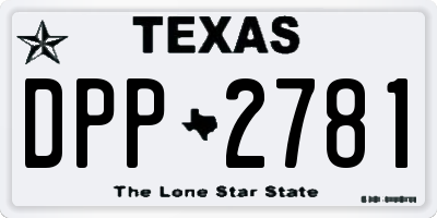 TX license plate DPP2781