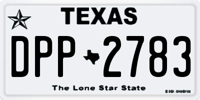 TX license plate DPP2783