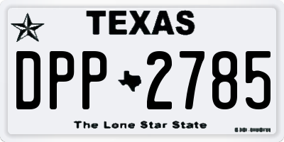 TX license plate DPP2785