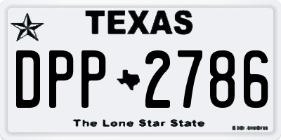 TX license plate DPP2786