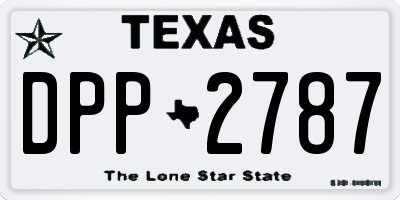 TX license plate DPP2787