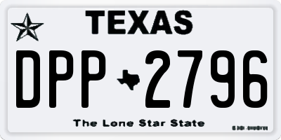 TX license plate DPP2796