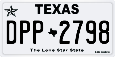 TX license plate DPP2798