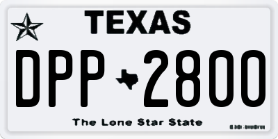 TX license plate DPP2800