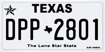 TX license plate DPP2801