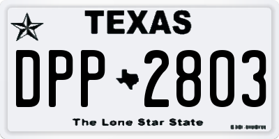 TX license plate DPP2803