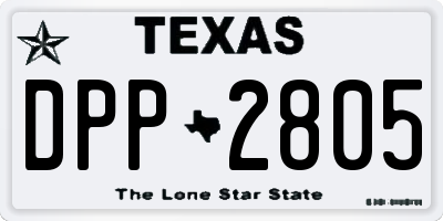 TX license plate DPP2805