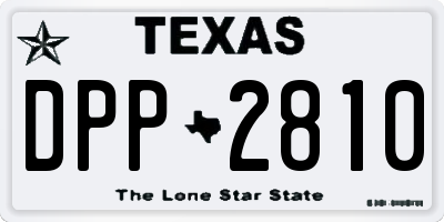 TX license plate DPP2810