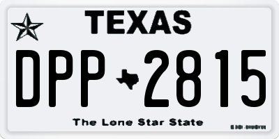 TX license plate DPP2815