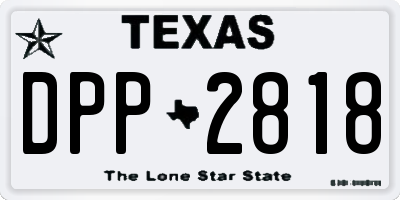 TX license plate DPP2818