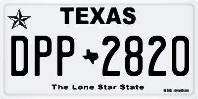 TX license plate DPP2820