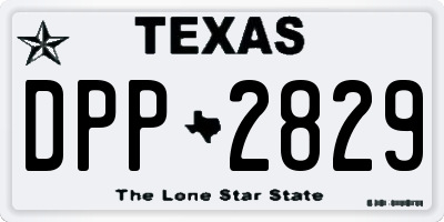 TX license plate DPP2829