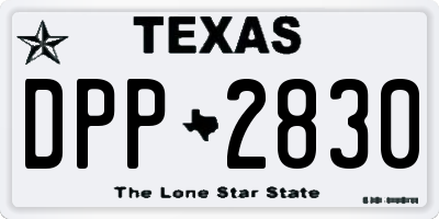 TX license plate DPP2830