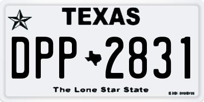 TX license plate DPP2831