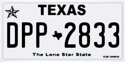 TX license plate DPP2833