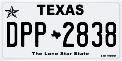 TX license plate DPP2838