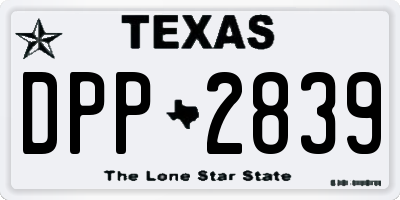 TX license plate DPP2839