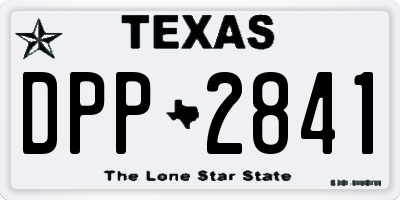 TX license plate DPP2841