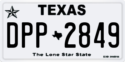 TX license plate DPP2849