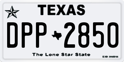 TX license plate DPP2850