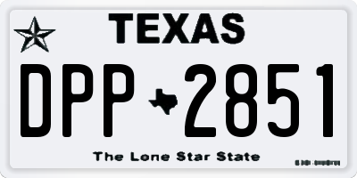 TX license plate DPP2851