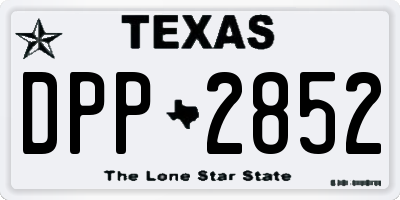 TX license plate DPP2852