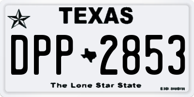 TX license plate DPP2853