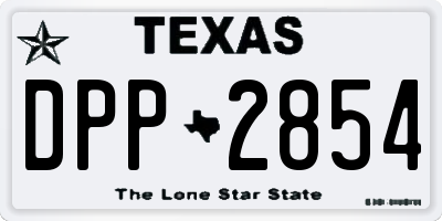 TX license plate DPP2854