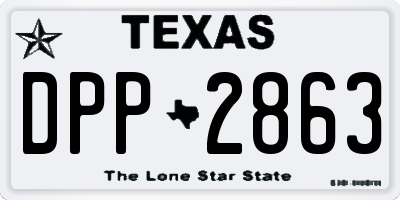 TX license plate DPP2863