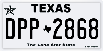 TX license plate DPP2868