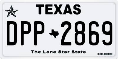 TX license plate DPP2869