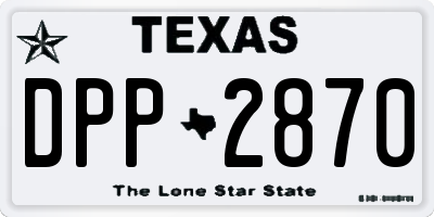 TX license plate DPP2870