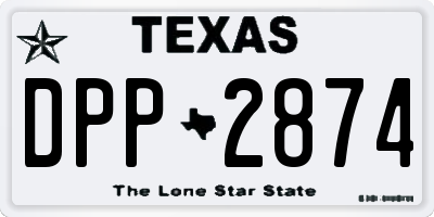 TX license plate DPP2874