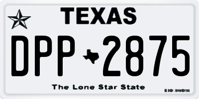 TX license plate DPP2875