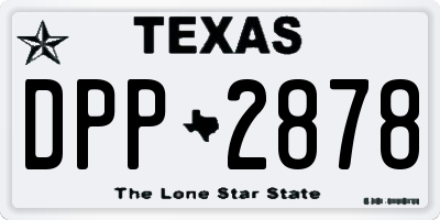 TX license plate DPP2878