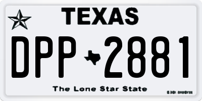 TX license plate DPP2881