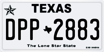 TX license plate DPP2883