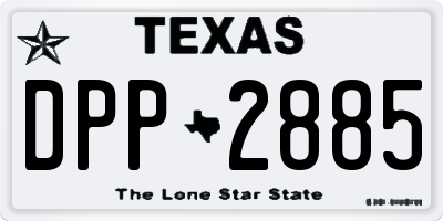 TX license plate DPP2885