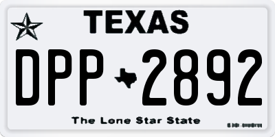 TX license plate DPP2892