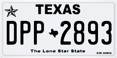 TX license plate DPP2893