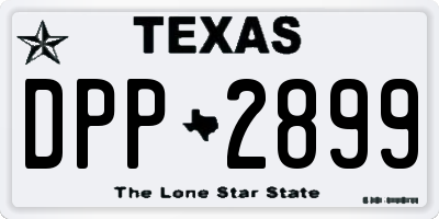 TX license plate DPP2899