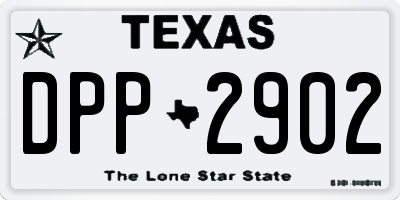 TX license plate DPP2902