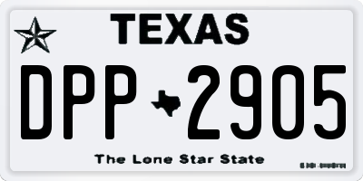 TX license plate DPP2905