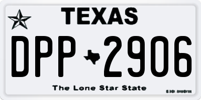 TX license plate DPP2906