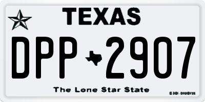 TX license plate DPP2907