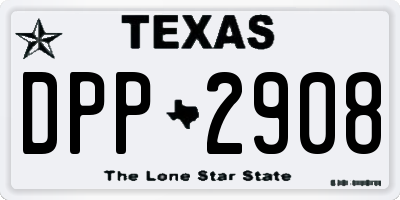 TX license plate DPP2908