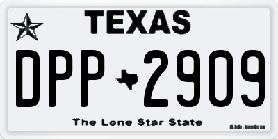 TX license plate DPP2909