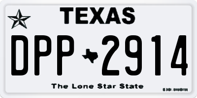 TX license plate DPP2914