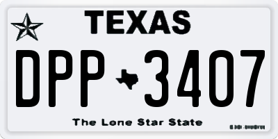 TX license plate DPP3407