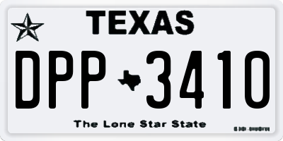 TX license plate DPP3410